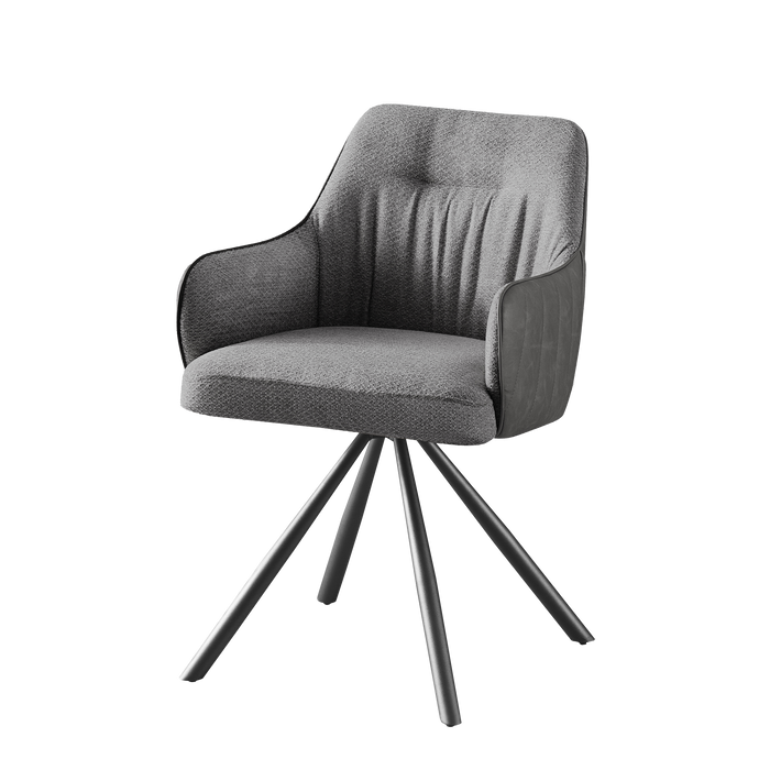 Capri Swivel Dining Chair, Fabric - Grey