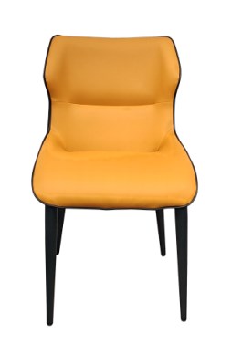 ELMA DINING CHAIR, PVC/METAL, ORANGE/BLACK - Novena Furniture Singapore