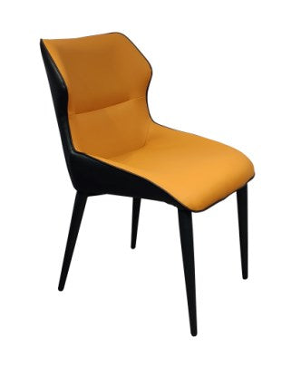 ELMA DINING CHAIR, PVC/METAL, ORANGE/BLACK - Novena Furniture Singapore