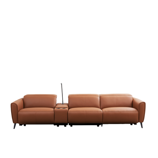 Kazuno 3.5 Electric Recliner Sofa (without Console Box), Half Leather - Novena Furniture Singapore