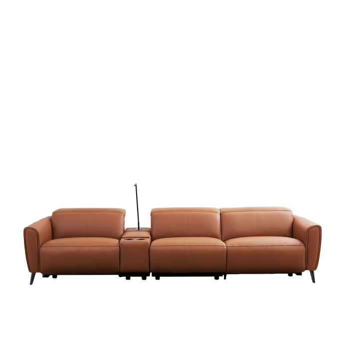 Kazuno 3.5 Electric Recliner Sofa (without Console Box), Half Leather - Novena Furniture Singapore