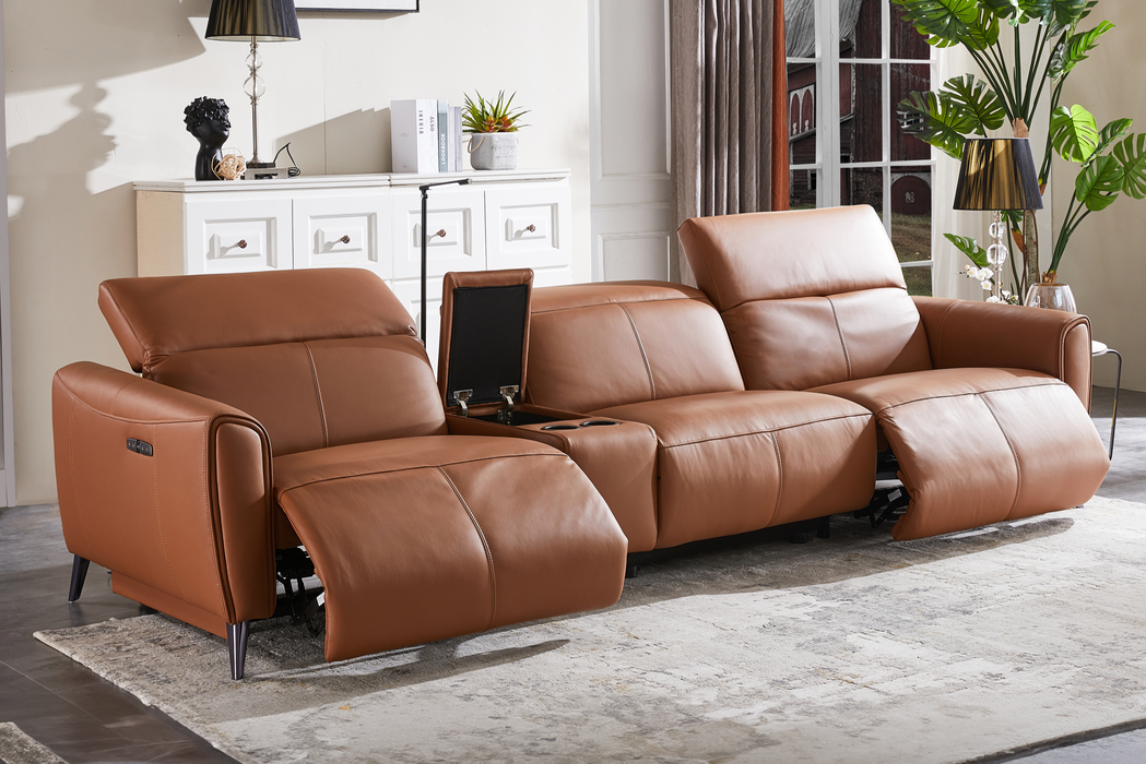 Kazuno 3.5 Electric Recliner Sofa (without Console Box), Half Leather