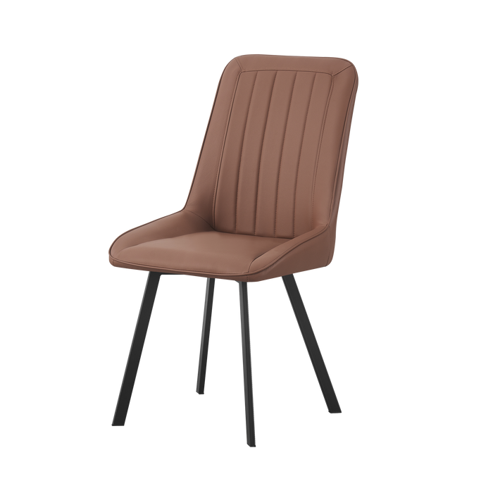 Mattar Dining Chair, Synthetic Leather - Brown