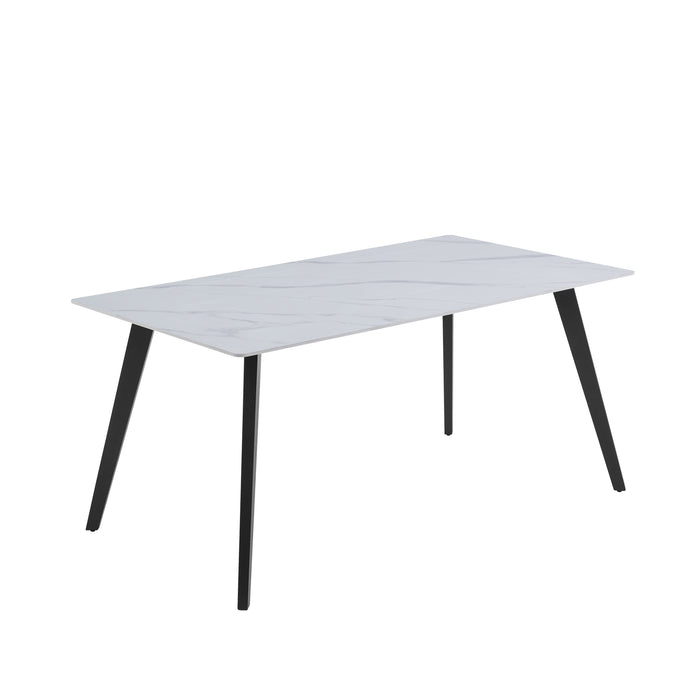 Sally II 1.6M Dining Table - Sintered Stone - Matte White