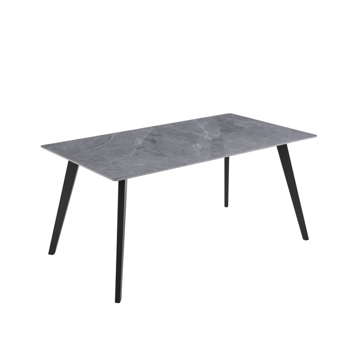 Santa 1.6M Dining Table - Sintered Stone - Gloss Italian Light Grey