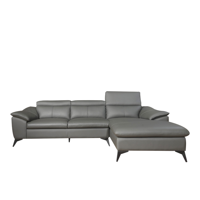 Venetta L-Shaped Sofa, Half Leather