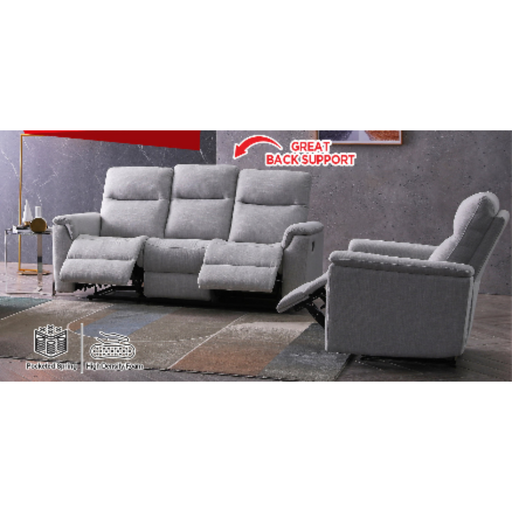 Zayn 3 Seater Recliner Sofa, Fabric