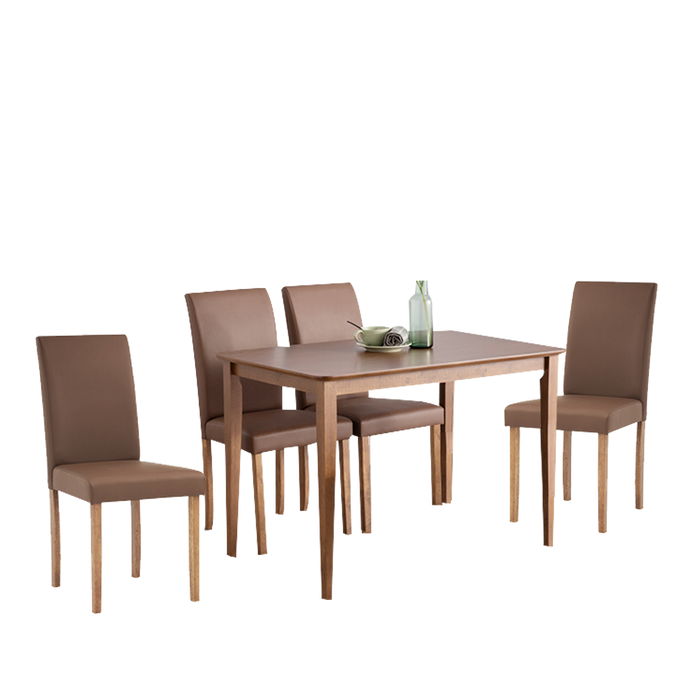 Alena 1.1m Dining Set, Wood - Cocoa - Novena Furniture Singapore