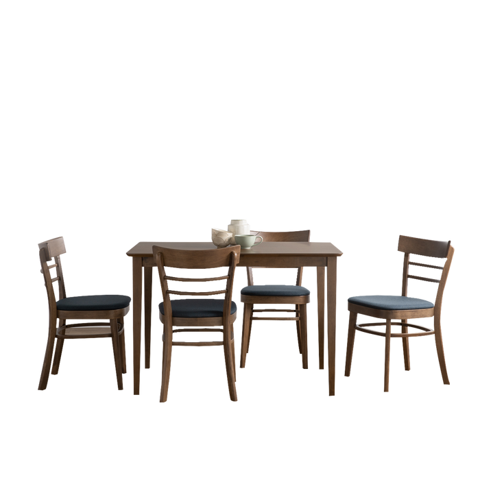 Alena 1.4m Dining Set, Wood - Dark Chestnut - Novena Furniture Singapore