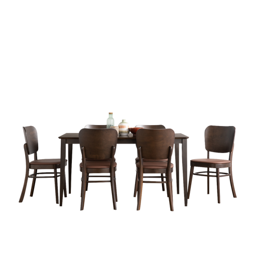 Alena 1.4m Dining Set, Wood - Cocoa - Novena Furniture Singapore