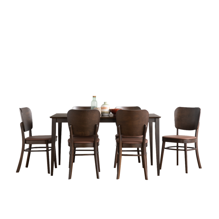 Alena 1.4m Dining Set, Wood - Cocoa - Novena Furniture Singapore