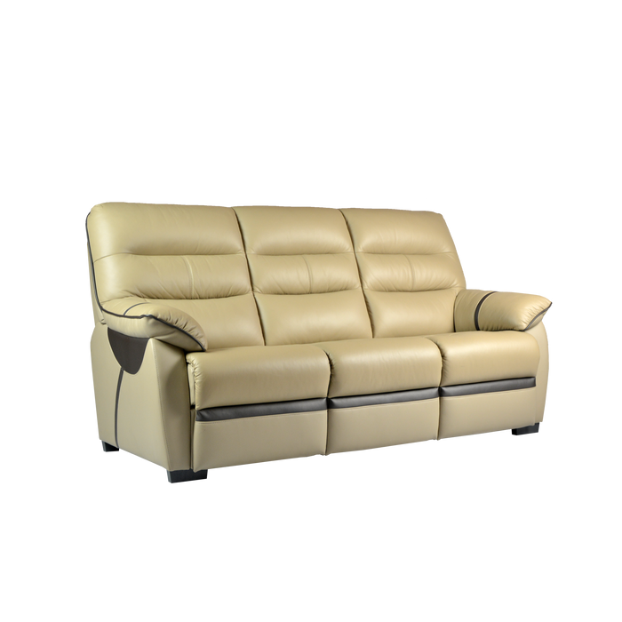 Apollos 3 Seater Sofa, Half Leather - Novena Furniture Singapore