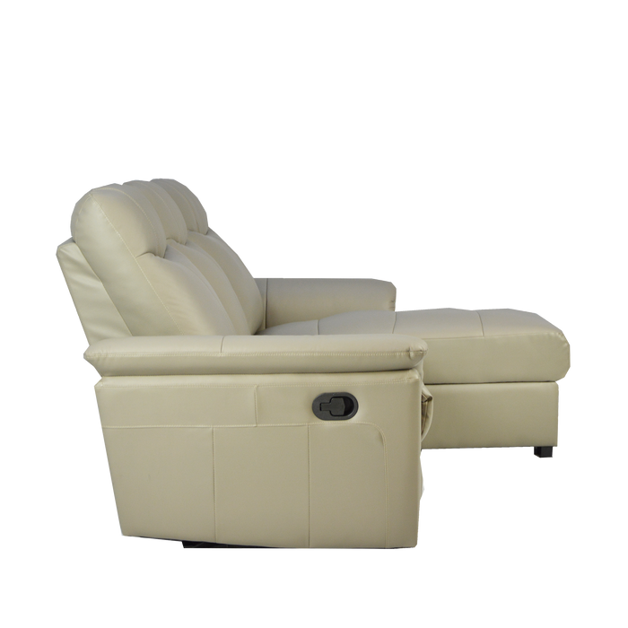 Barros L-Shaped Recliner Sofa with Storage, Half Leather - Novena Furniture Singapore