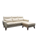 Becca 3 Seater Sofa with Ottoman, Half Leather - Novena Furniture Singapore