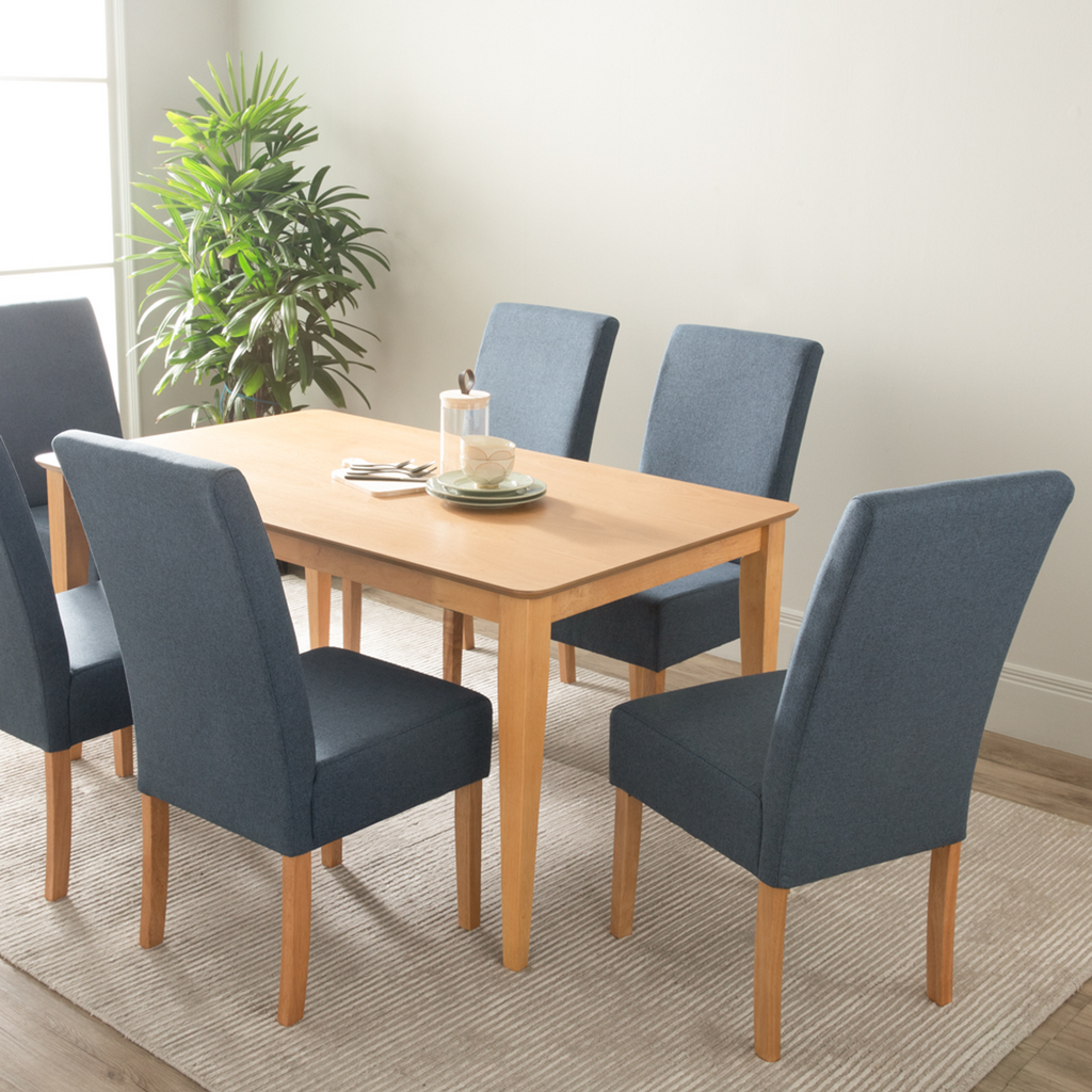 Damica Dining Chair, Wood/Fabric - Natural/Yale | Novena Furniture ...