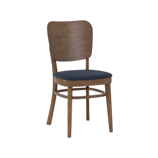 Estelle Dining Chair, Wood - Cocoa/Navy - Novena Furniture Singapore