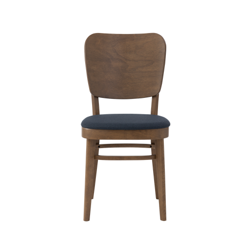 Estelle Dining Chair, Wood - Cocoa/Navy - Novena Furniture Singapore