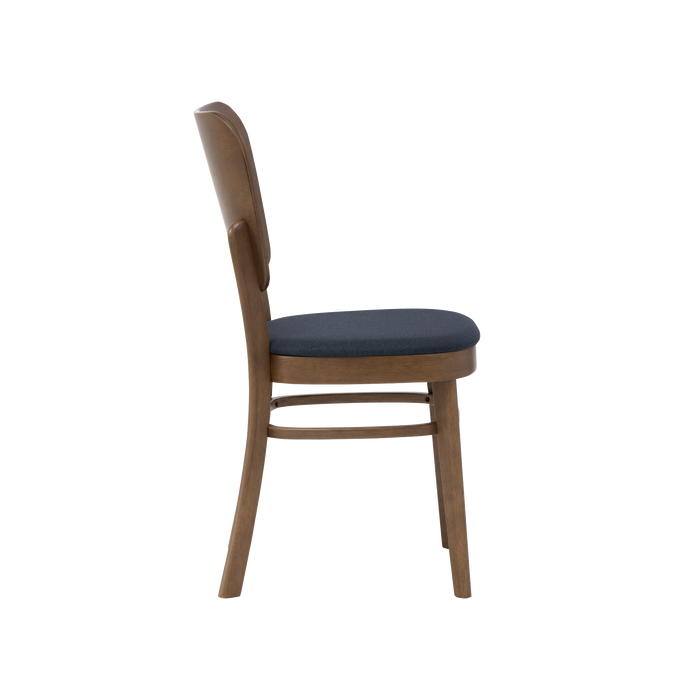 Estelle Dining Chair, Wood - Cocoa/Navy - Novena Furniture Singapore