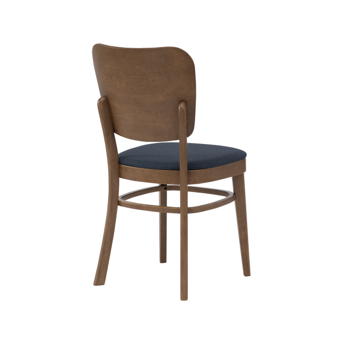 Estelle Dining Chair, Wood - Cocoa/Navy - Novena Furniture Singapore