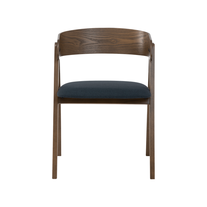 IIya Dining Chair, Wood - Cocoa/Navy | Novena Furniture Singapore