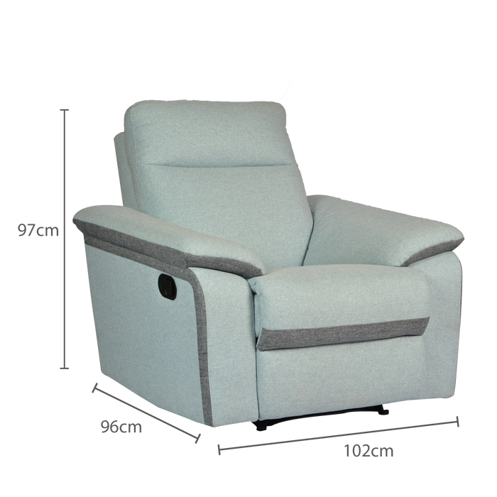 Issac Recliner Armchair, Fabric - Novena Furniture Singapore