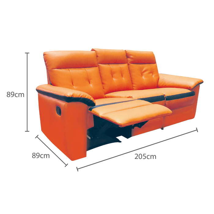 Jadyn 3 Seater Recliner Sofa, Simulated Leather - Novena Furniture Singapore