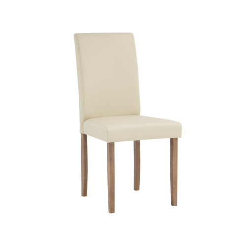 Lenore Dining Chair, Wood/Vinyl - Cocoa/Cream - Novena Furniture Singapore