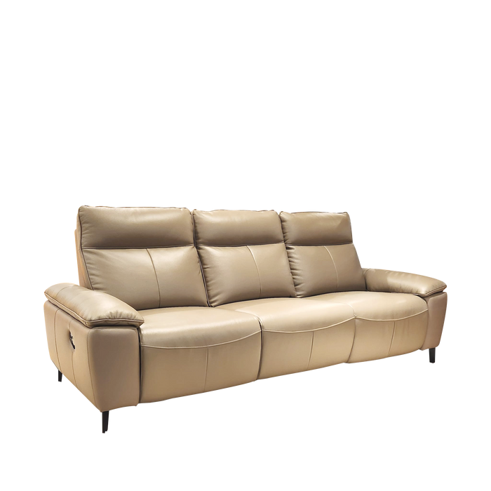 Lucy 3 Seater Recliner Sofa, Half Thick Leather - Novena Furniture Singapore