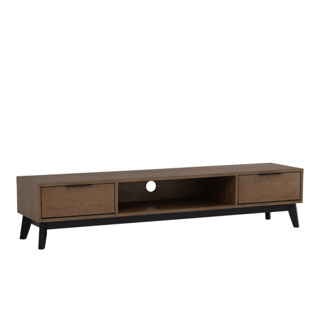 Luna 1.8m TV Console, Wood - Cocoa - Novena Furniture Singapore