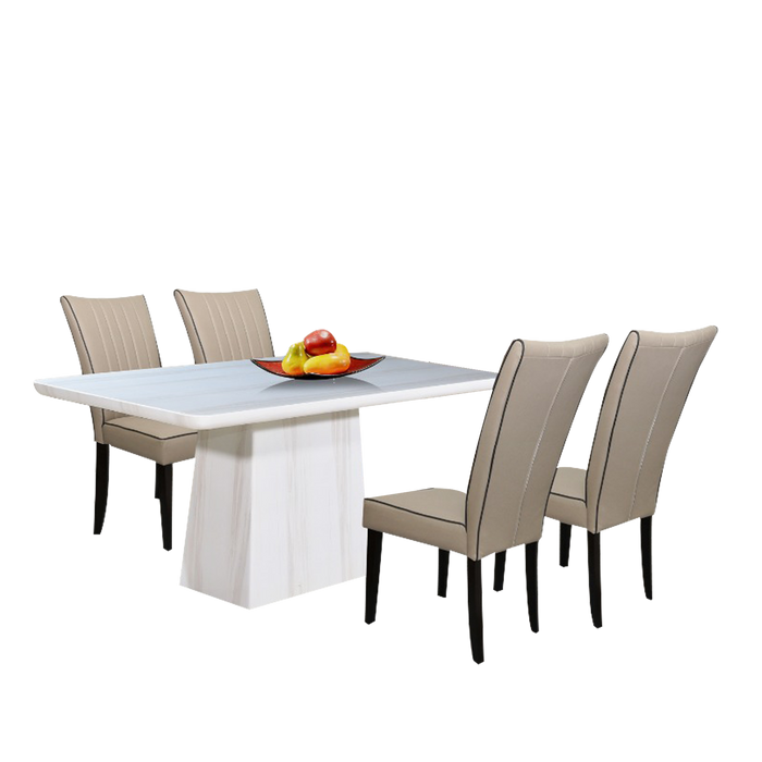 Morata1.6m Dining Set, Marble - Novena Furniture Singapore