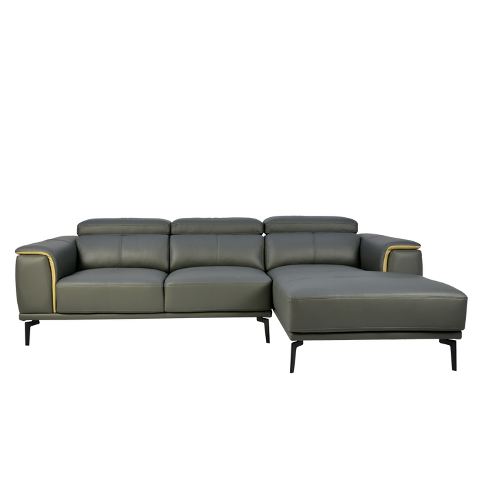 Prezia L-Shaped Sofa, Half Leather - Novena Furniture Singapore