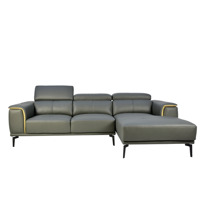 Prezia L-Shaped Sofa, Half Leather - Novena Furniture Singapore