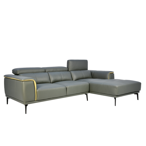 Prezia L-Shaped Sofa, Half Leather - Novena Furniture Singapore