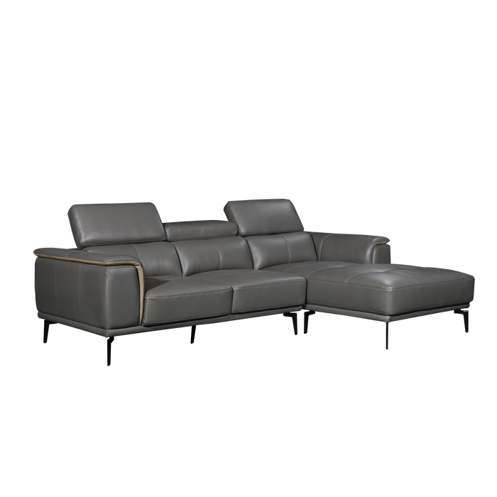 Prezia L-Shaped Sofa, Half Leather - Novena Furniture Singapore