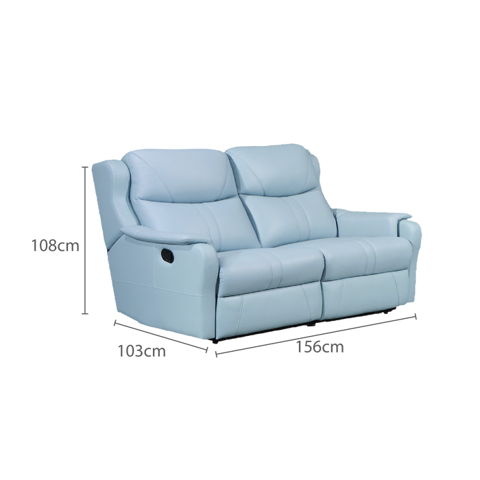 Skylar 2 Seater Recliner Sofa, Half Leather - Novena Furniture Singapore