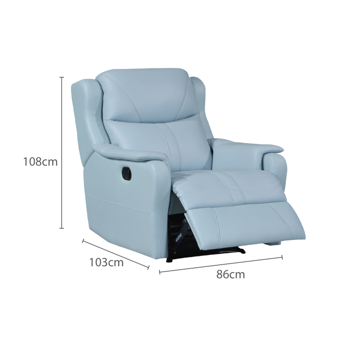 Skylar Recliner Armchair, Half Leather - Novena Furniture Singapore