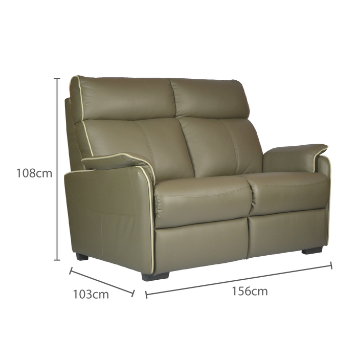 Silas 2 Seater Sofa, Half Leather - Novena Furniture Singapore