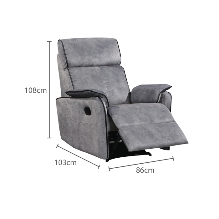 Silas Recliner Armchair, Fabric - Novena Furniture Singapore