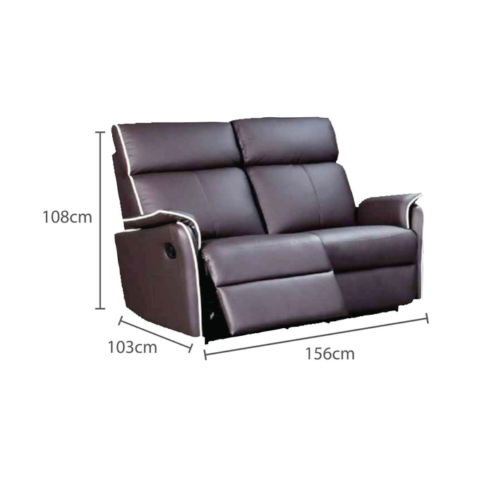 Silas 2 Seater Recliner Sofa, Half Leather - Novena Furniture Singapore